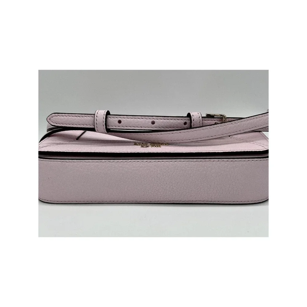 NWT Kate Spade Leno Poweder Pink Small Flip Crossbody Pebbled Leather Pocketbook